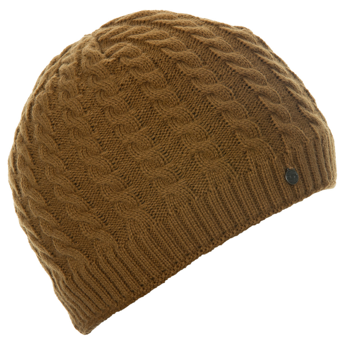 ◇PARTIMENTO◇ [SET] CABLE KNIT BEANIE + MUFFLER_BROWN Charcoal Cable Knit Cashmere Hat | Turnbull & Asser